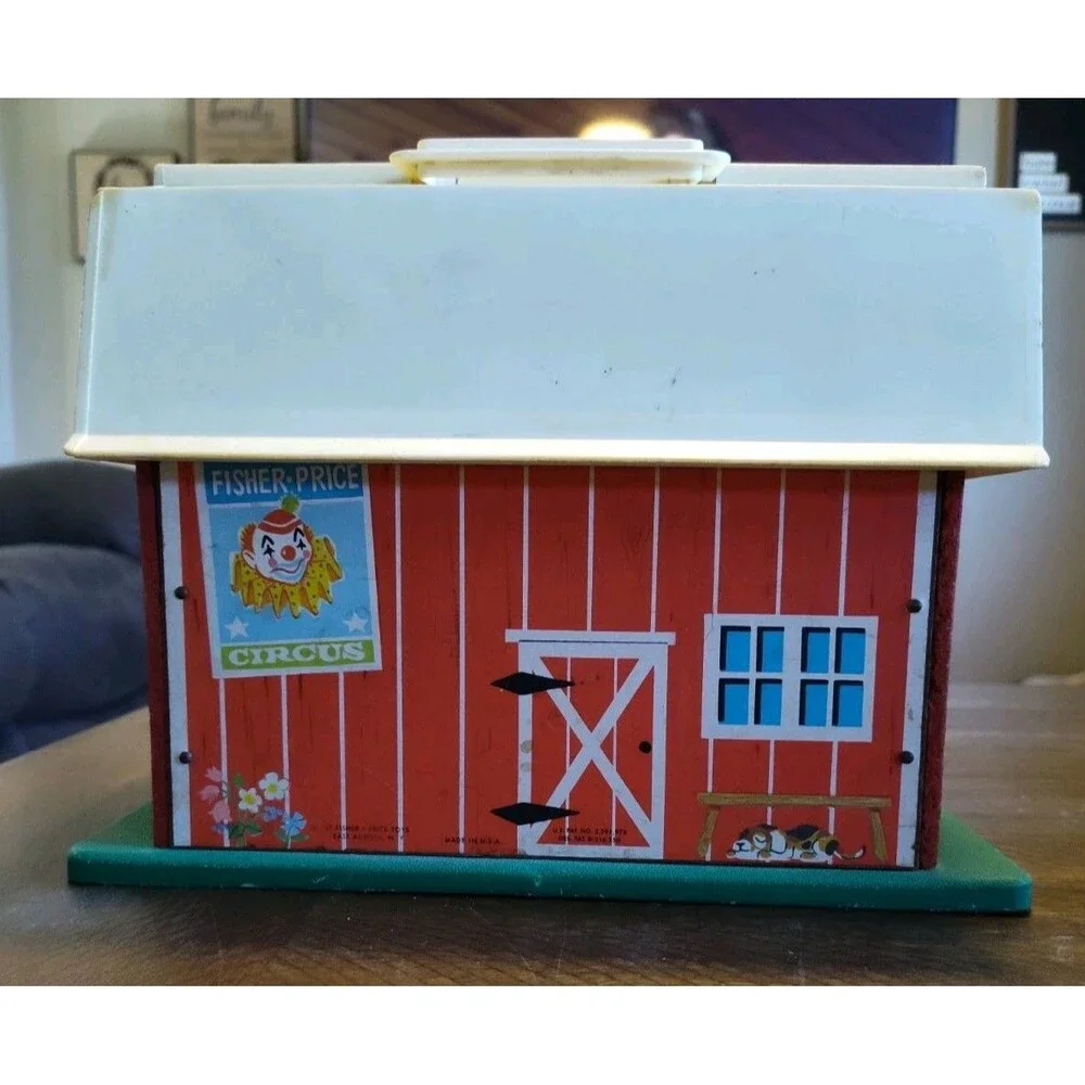 Vintage Fisher Price 1967 Family Farm Play Toy Barn - NO SOUNDS